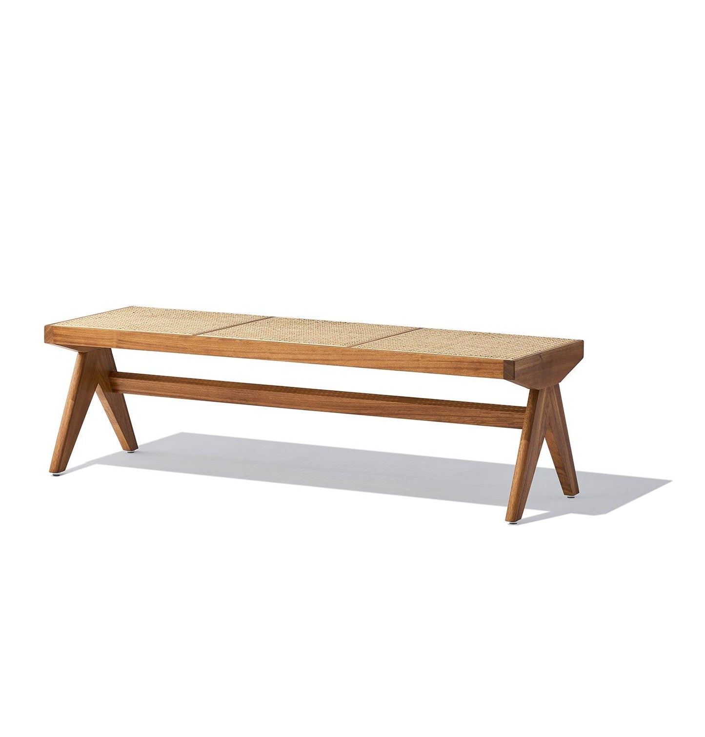 CÃ©lia Bench - Walnut & Natural Rattan