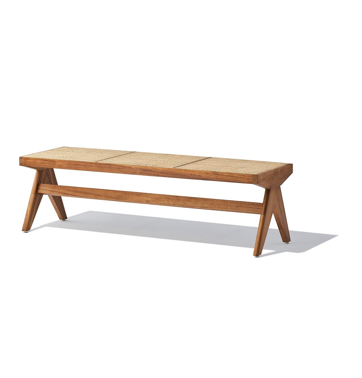 CÃ©lia Bench - Walnut & Natural Rattan