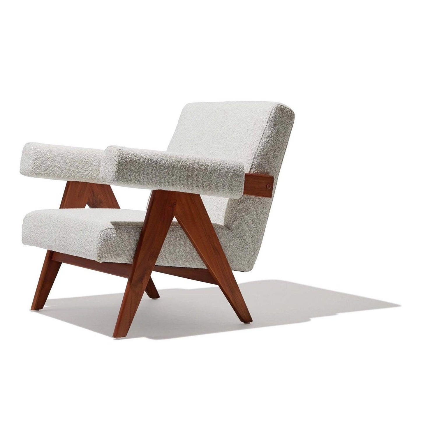 Débora Lounge Chair - Walnut & Boucle Fabric