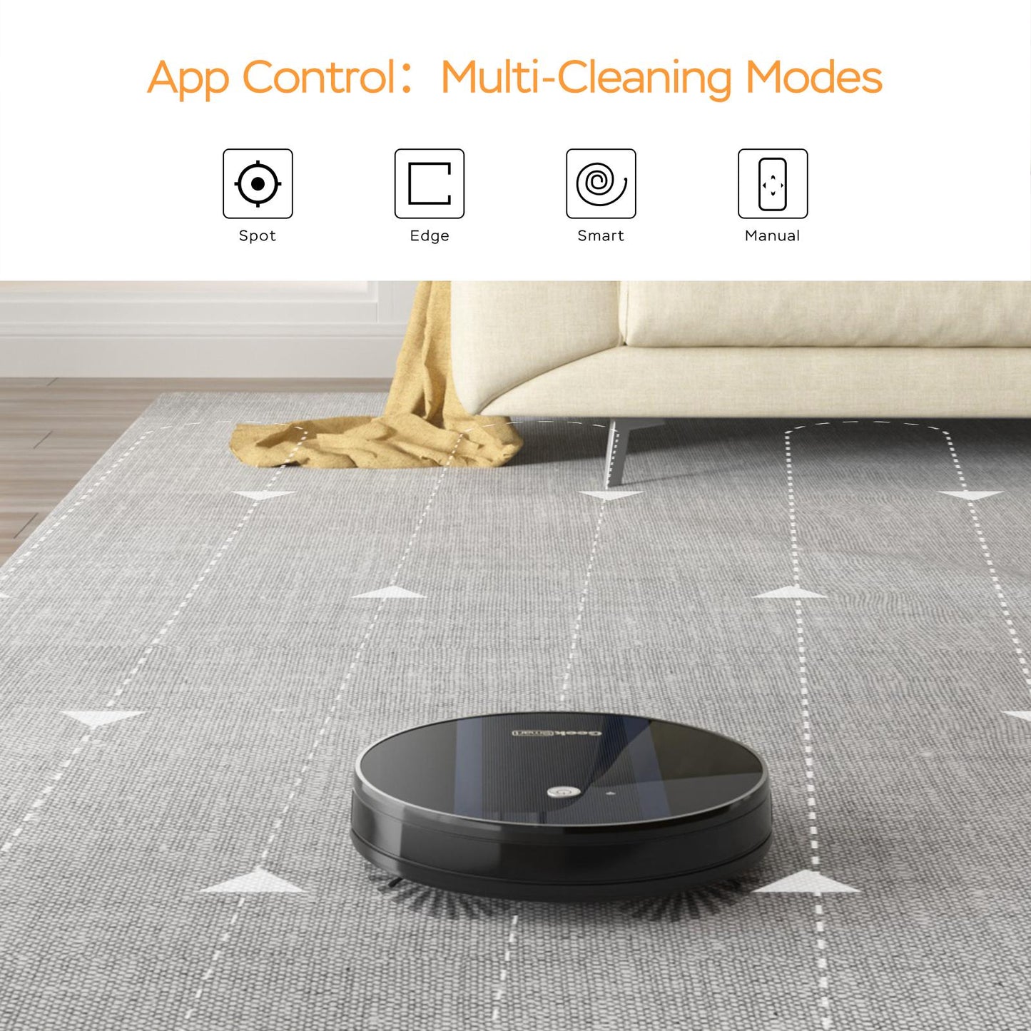 Geek Smart Robot Vacuum Cleaner G6 Plus,1800Pa Strong Suction, Automatic Self-Charging, App Control