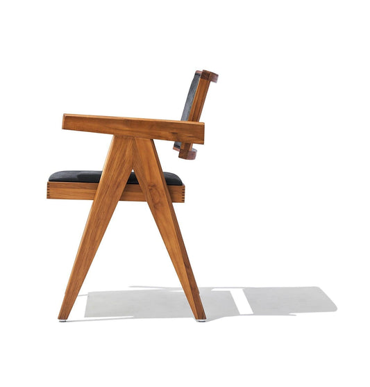 MaÃ¯a Dining Chair - Walnut & Black Leather