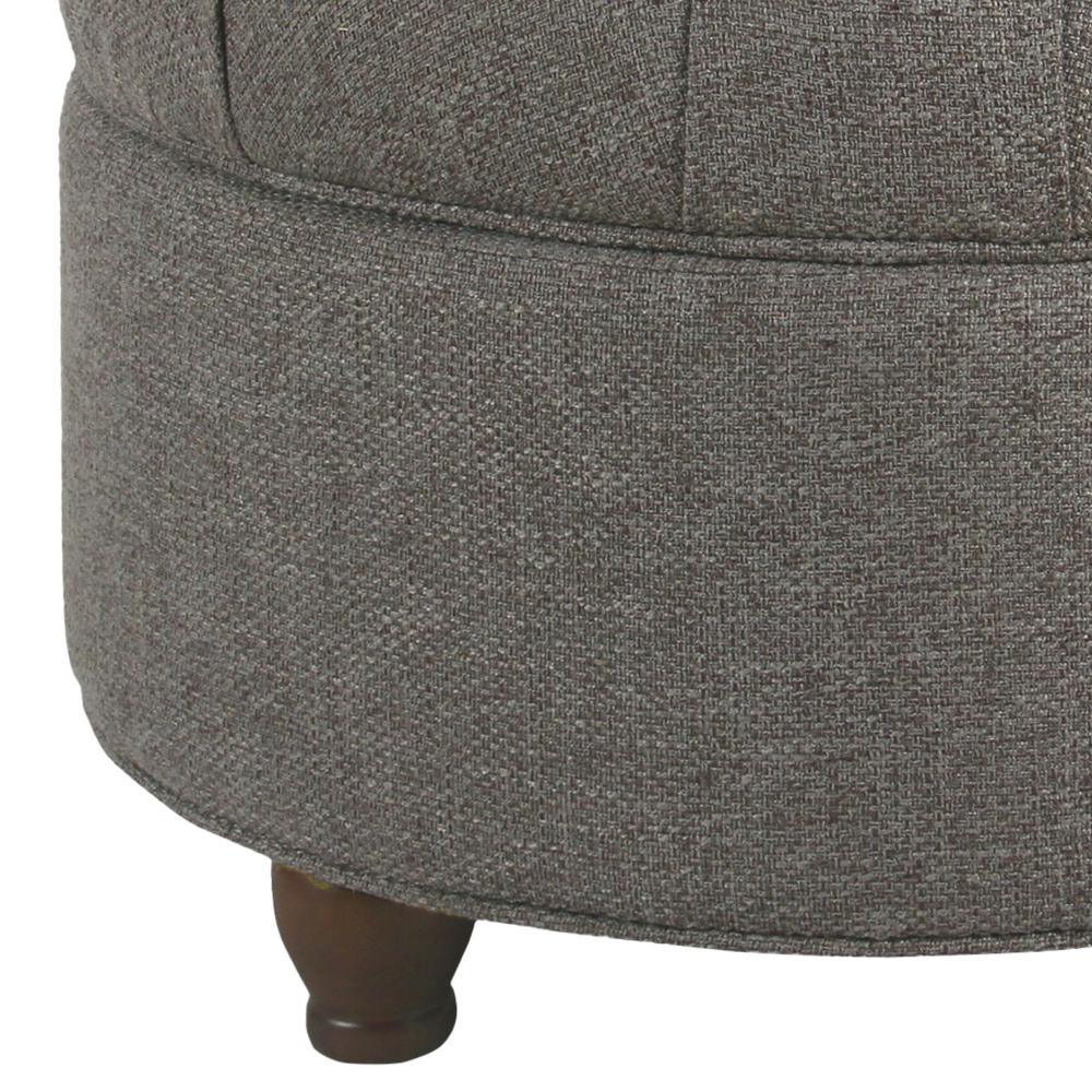 Fabric Upholstered Wooden Ottoman with Tufted Lift Off Lid Storage, Dark Gray - AFS