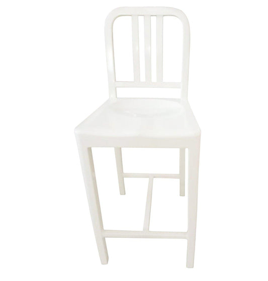 Oliver Counter Stool - Aluminium - White